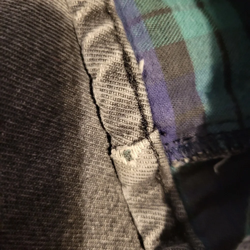 VTG LL Bean Flannel Lined Jeans Men's Size 34x31 Distressed Black Made In USA